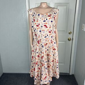 NEW Magnolia Park Women's Dress 4XL Mushroom Print Cotton Pockets H3-12